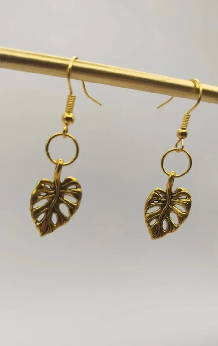Boucles d'oreilles feuilles - photo numéro 7