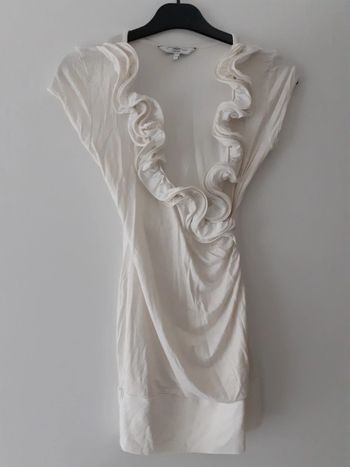 Haut blanc pailleté volant 38 New look