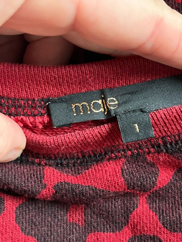 Sweat motif léopard rouge noir Maje S - photo numéro 6
