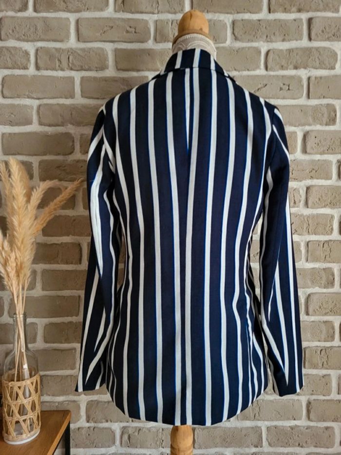 Blazer Only rayé bleu et blanc neuf XS 34 - photo numéro 11