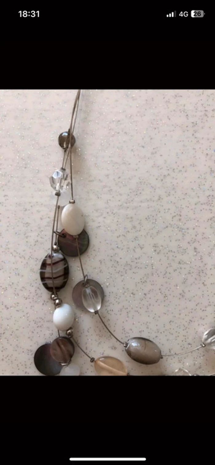 Collier 3 rangs fantaisie - photo numéro 4