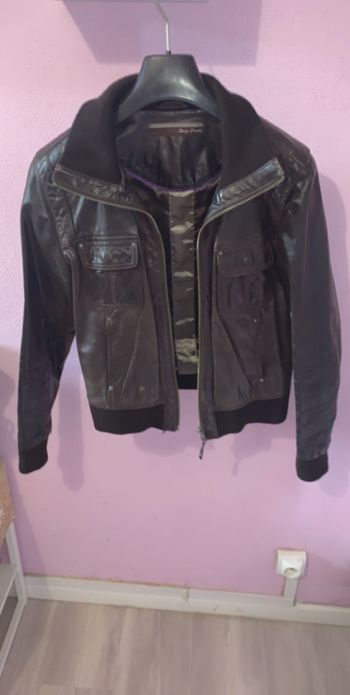 Veste cuire italien véritable