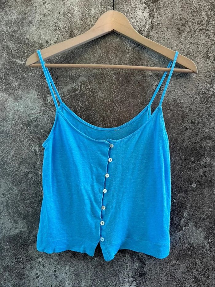 Débardeur bleu femme Shein taille S Blue tank top Canotta blu Blaues Damen-Top