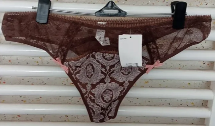 Tanga dentelle marron motif blanc Passionata taille 46 (FR) - photo numéro 2