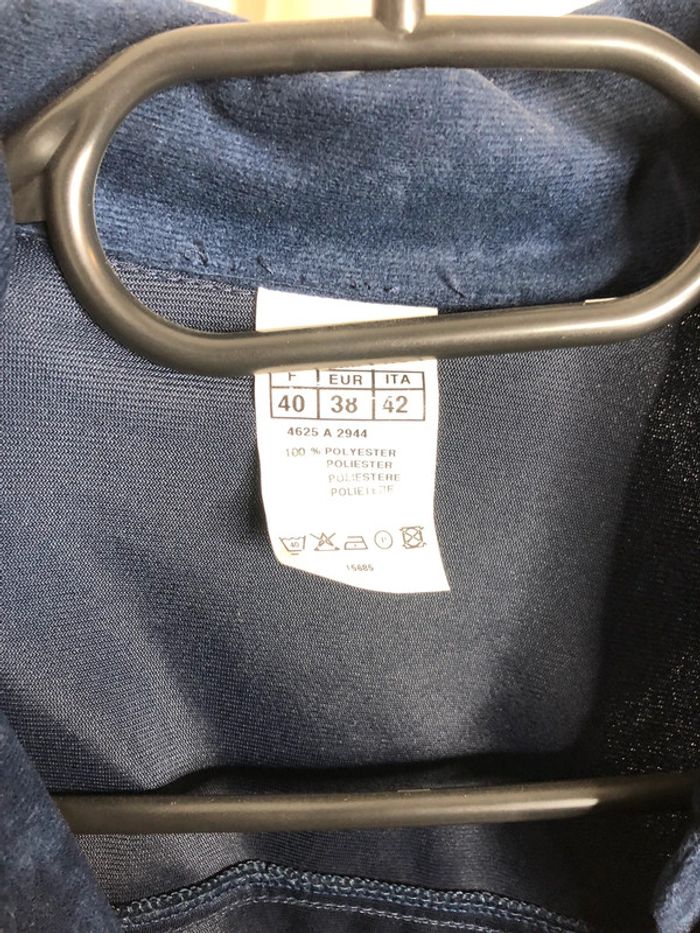 Très belle chemise style velour bleue nuit taille 40 (voir mesures) - photo numéro 10