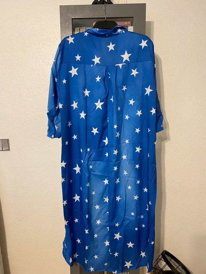 superbe robe longue motifs étoiles effet jean taille 48 - photo numéro 4