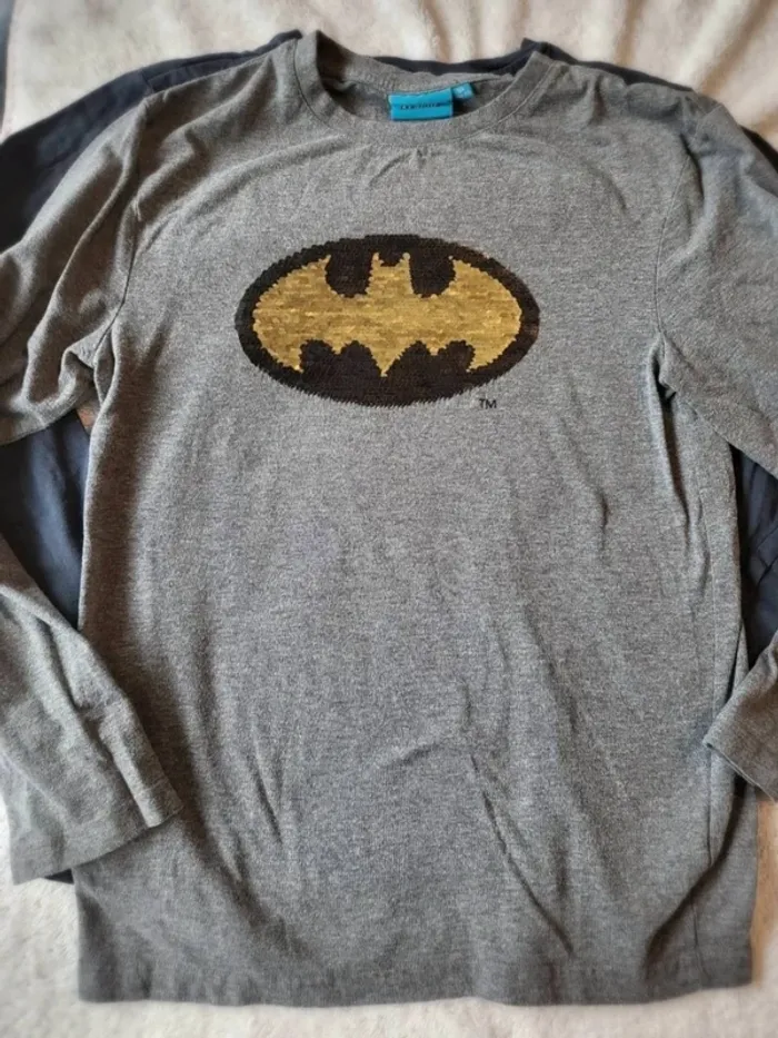 2 tee-shirts manches longues taille 12 ans Batman - photo numéro 8