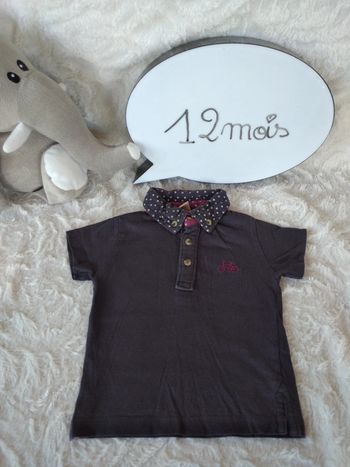 Polo tee shirt chemise manches courtes Garçon 12 mois vélo 100% coton