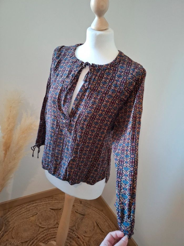 Blouse colorée à motifs Color Block taille S 36 - photo numéro 8