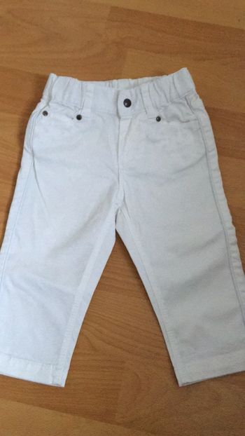 Pantalon toile blanc neuf petit bateau