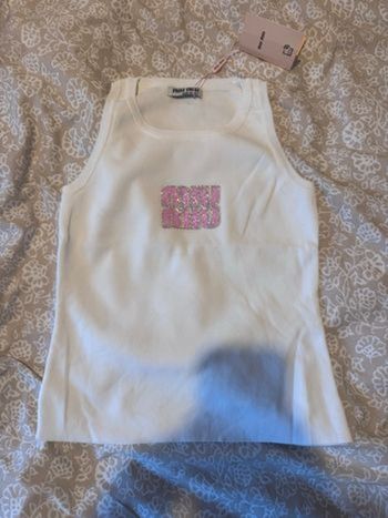 Haut débardeur pour femme Miu Miu écriture rose taille M