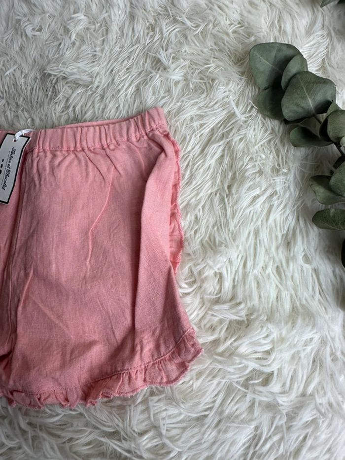 Short en lin rose taille 3 ans tartine et chocolat - photo numéro 2