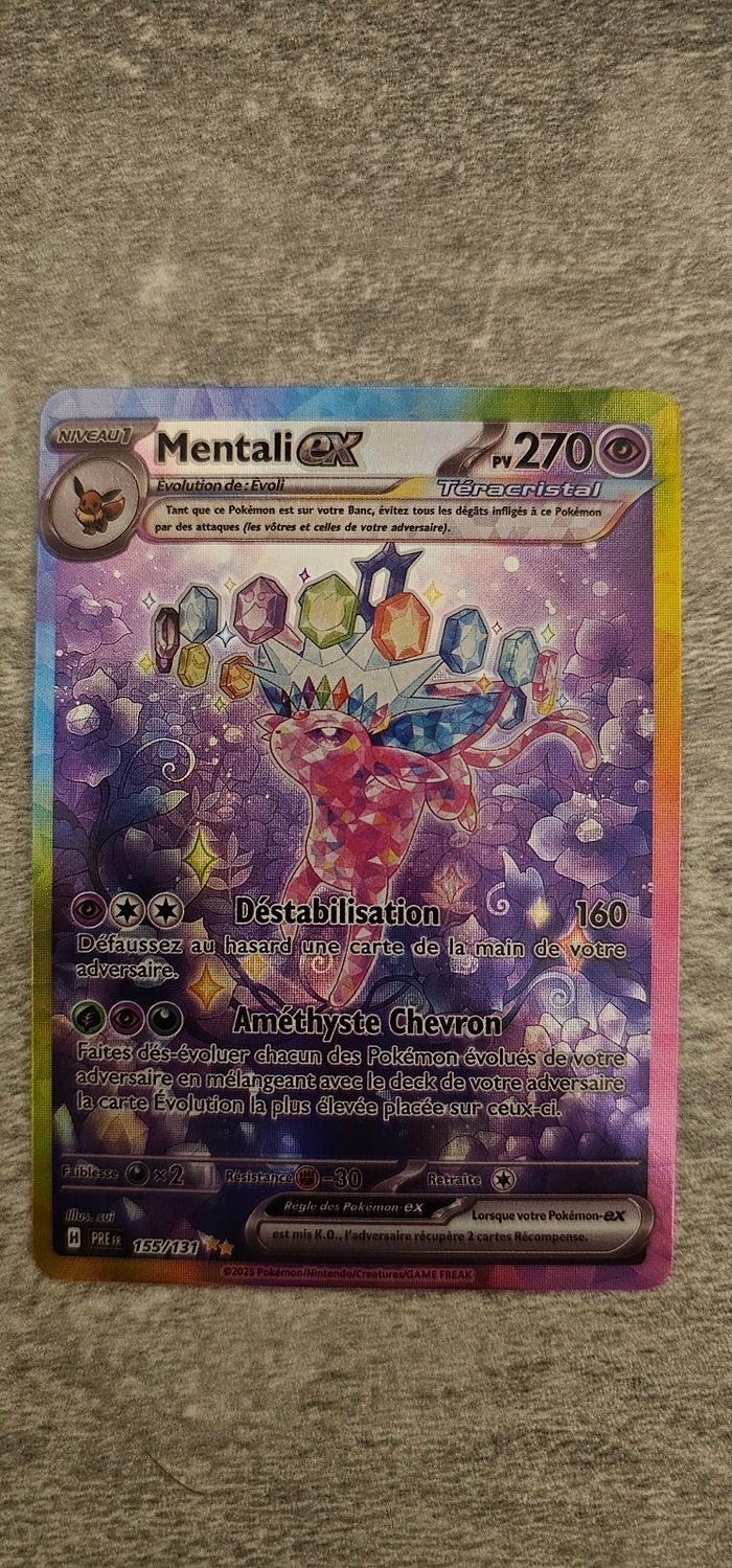 Carte Pokémon Mentali EX évolutions prismatiques