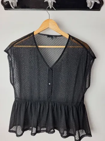 Blouse transparente noire Etam 38