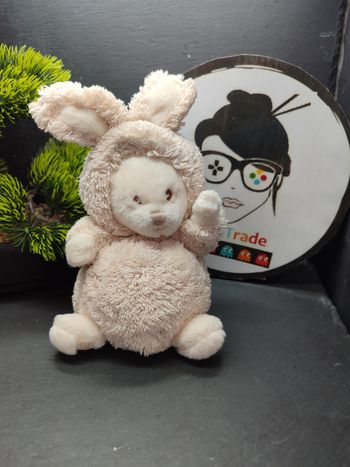 peluche Bukowski design ours souris déguisé Beige Crème Écru blanc boule 15cm 