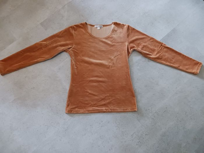 top velours ocre Taille 34-36 manches longues Les essentiels La Redoute Neuf - photo numéro 2