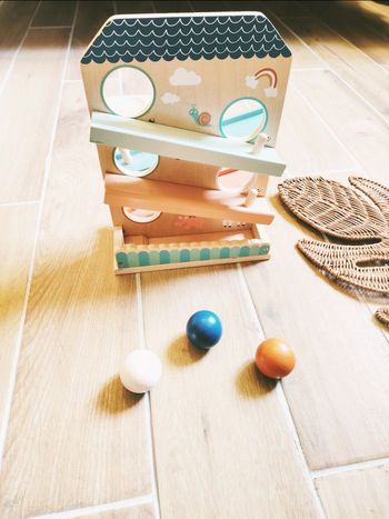 🐑Jeu de motricité -Toboggan/ circuit en bois Maison des animaux  - marque Vertbaudet -