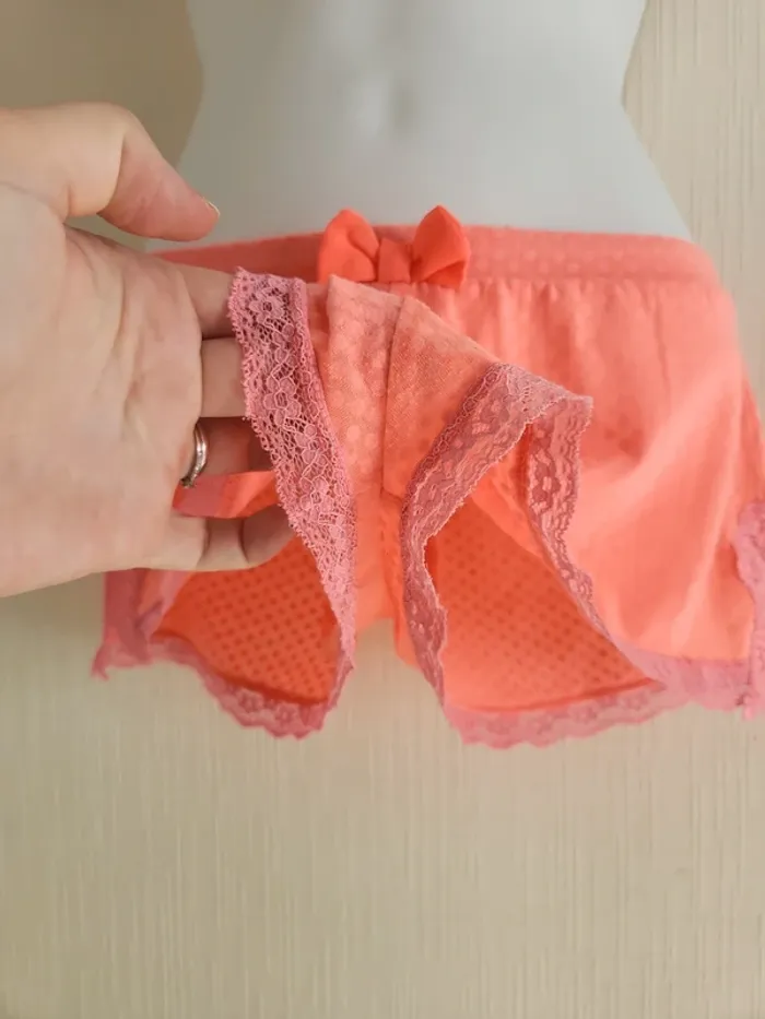 Short de pyjama Undiz corail avec dentelle taille S - photo numéro 5