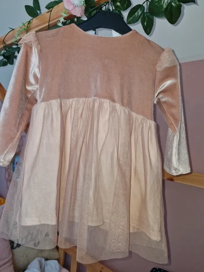 Robe velour rose