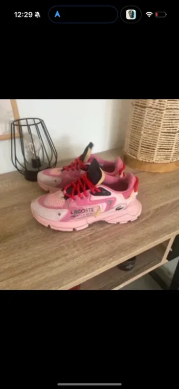 Baskets femme lacoste rose L003