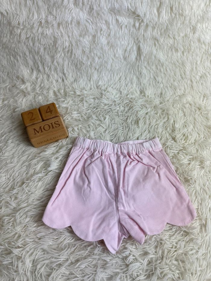 Short en velours rose pale Jacadi taille 24 mois - photo numéro 4