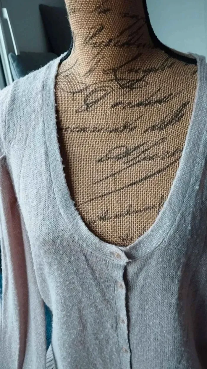 Gilet Kiabi rose fil argenté taille 46/48 femme - photo numéro 9