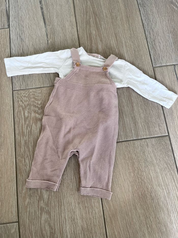 Salopette avec son body manche longue 3 mois