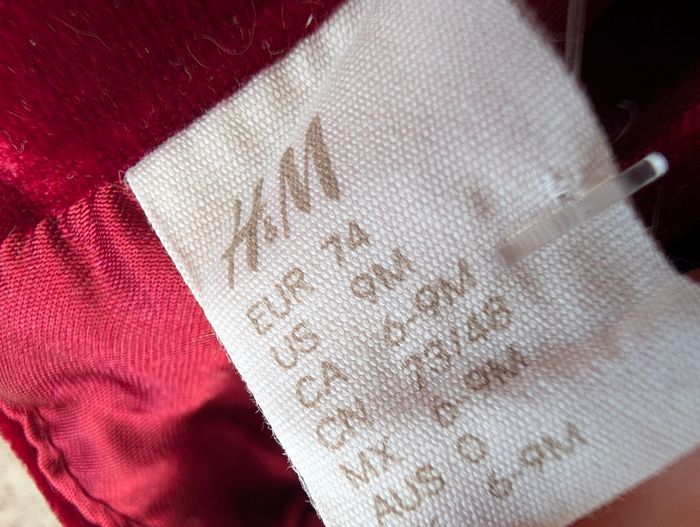 Robe velours bordeaux H&M 9-12 mois – col Claudine – excellente état - photo numéro 5