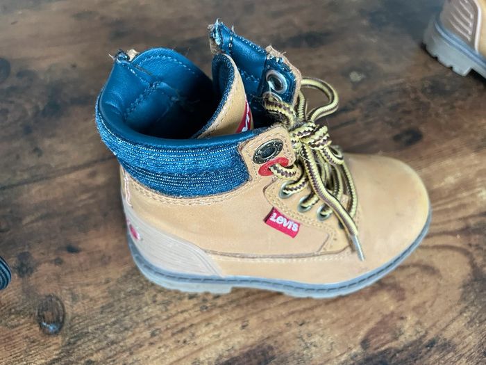 Boots / Bottines Levis en cuir marron - photo numéro 2