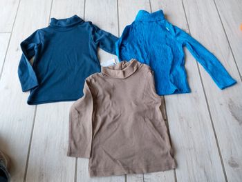 Lot tee shirt col roulé 3 ans