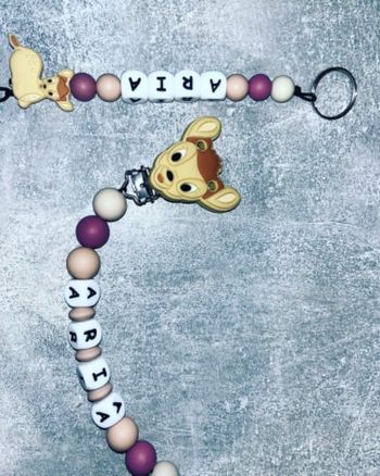 Ensemble attache tétine anneau de dentition