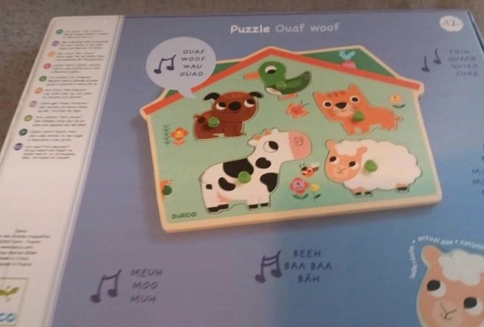 Super puzzle en bois  sonore ouaf woof de Djeco - photo numéro 6