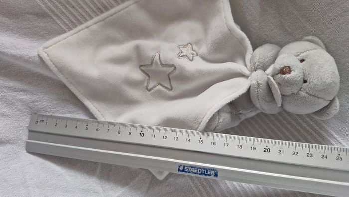 Doudou mouchoir  ourson gris Babynat - photo numéro 4
