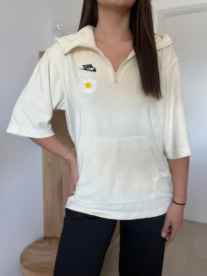Sweat manches 3/4 jaune pâle Nike
