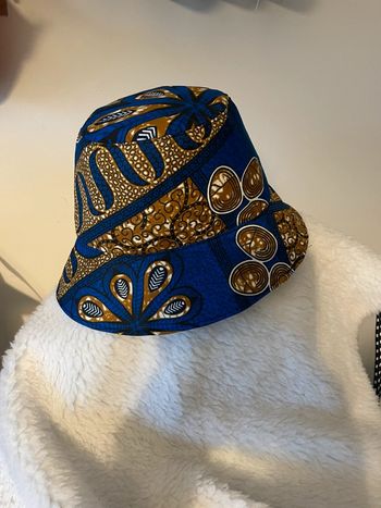 Bob réversible wax bleu et marron 60 cm