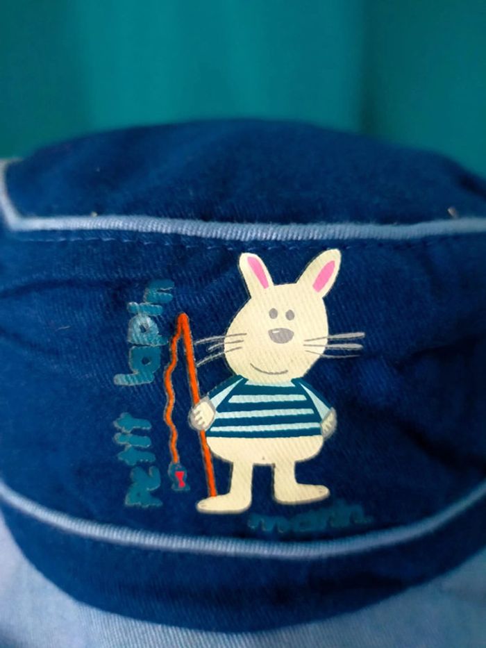 Bob bébé bleu marine & ciel – Petit lapin marin – Taille 48 cm - photo numéro 2