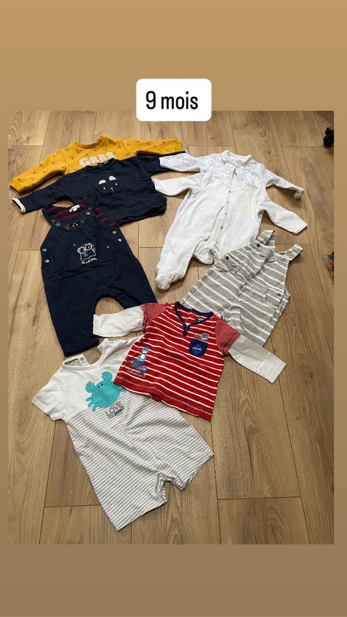 Lot vêtements bébé garçon 9 mois