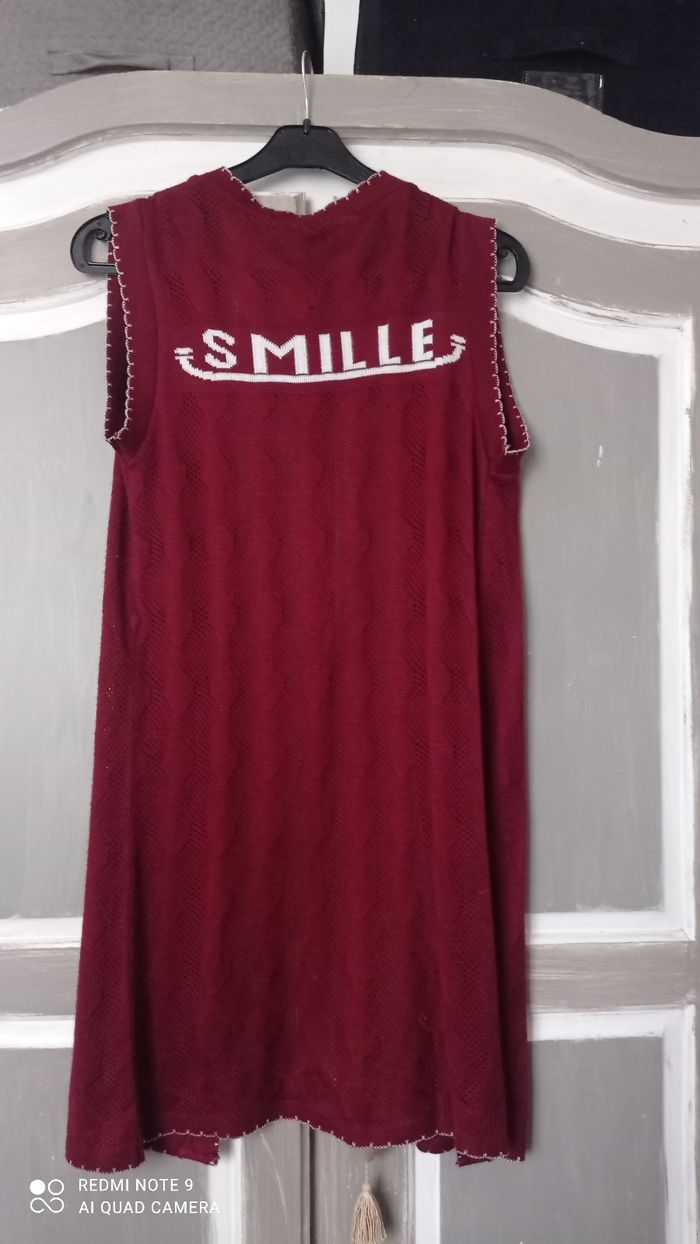 Gilet long sans manche Tape à l'oeil bordeaux taille S - photo numéro 2