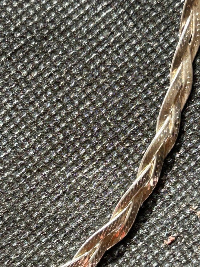 Beau collier plat en argent massif tressé femme TBE - photo numéro 10