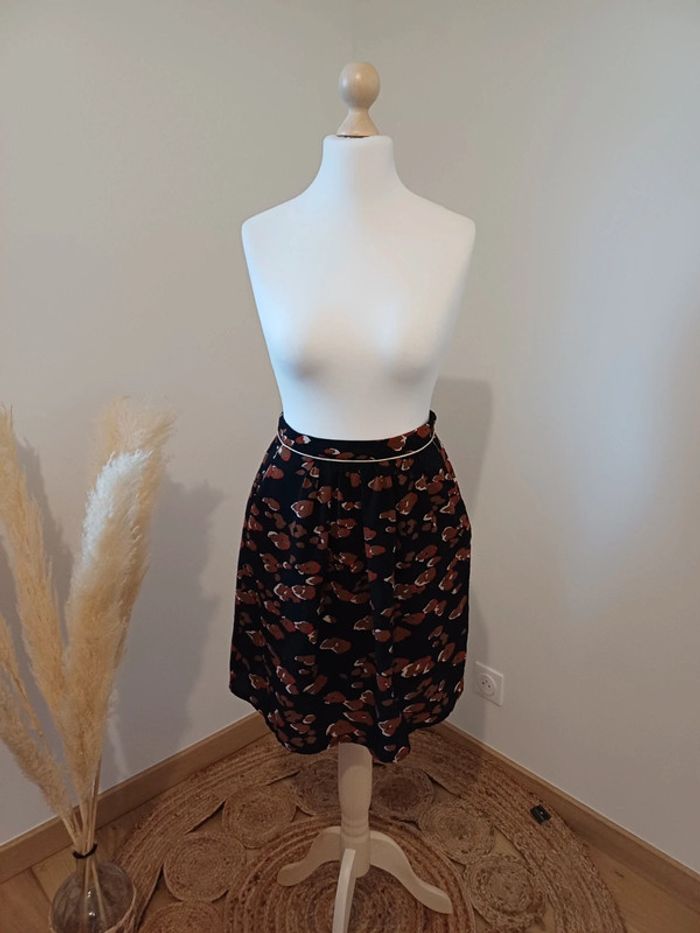 Jupe noire à imprimé Léopard Akoz de toi taille M 38