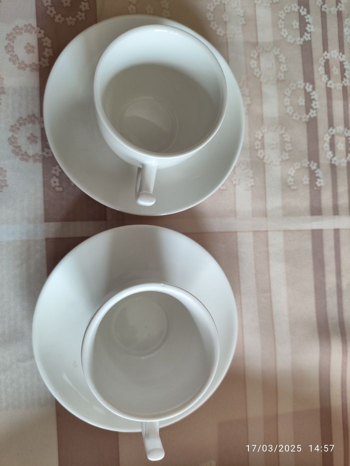 Lot de 2 tasses à café expresso blanches - photo numéro 2