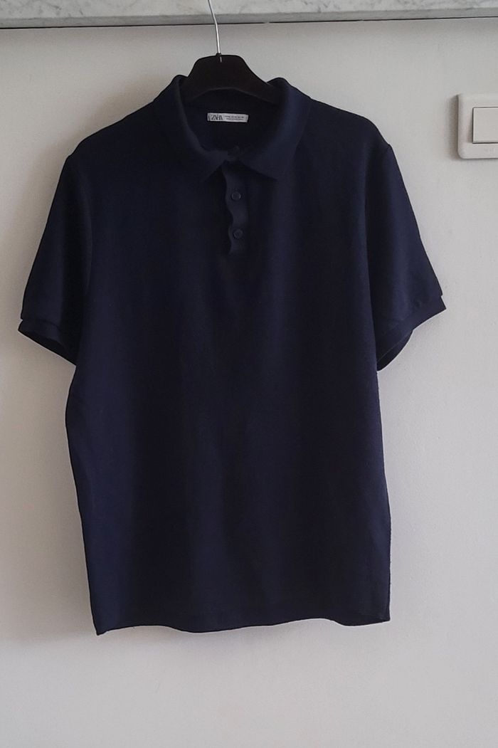 Zara Polo MC TEurM- Marine - En Maille- Regular Fit-  TBE - photo numéro 3