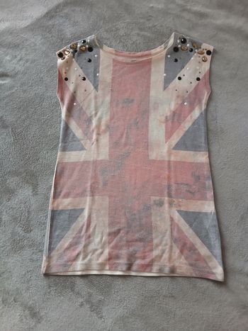 Top Bershka Union Jack avec Détails Bijoux Taille S