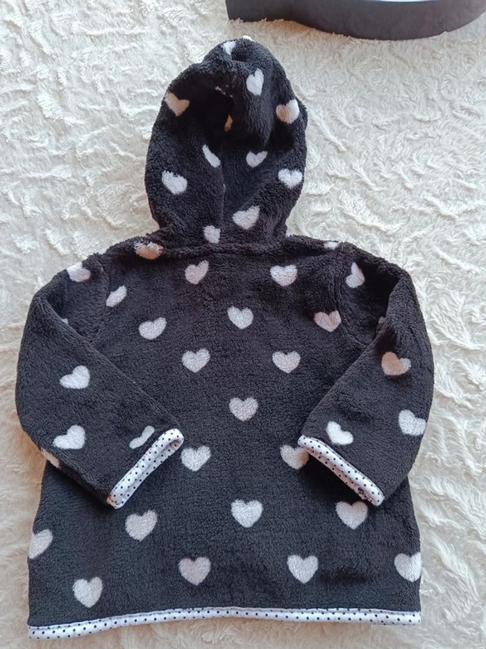 Gilet zippé avec capuche veste polaire Fille 6 mois cœur Tex Baby - photo numéro 8