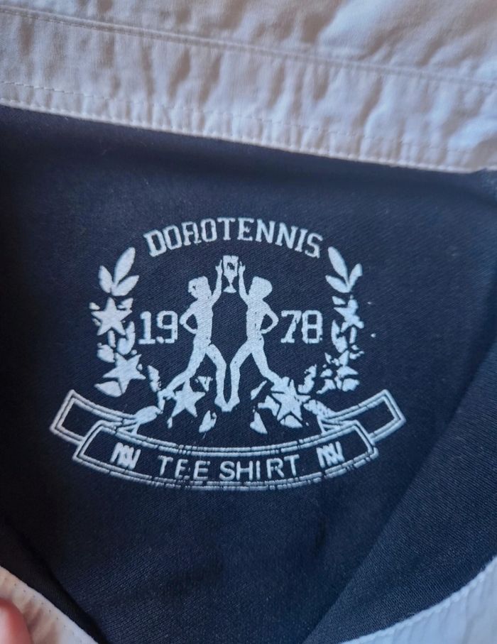 Haut noir col chemise blanc – Manches 3/4 – Taille M – Dorotennis - photo numéro 6