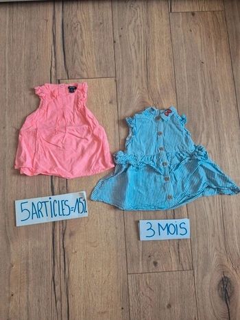 🌸 Lot de 2 robes été fille – 3 mois – Très bon état