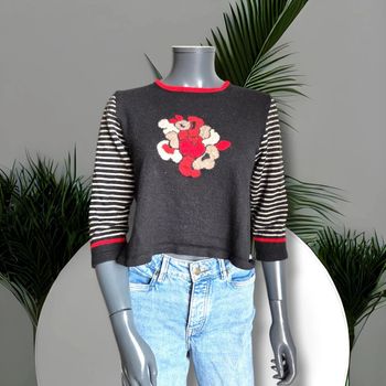 Longue manche - tricolore - crop top - vintage