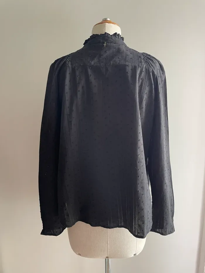 Blouse noire One Step T36 plumetis ajourée - photo numéro 4