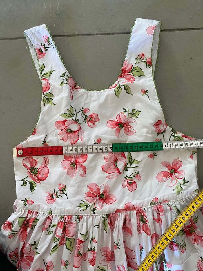 Robe d’été blanche avec fleurs rose et vertes taille 34 - photo numéro 15