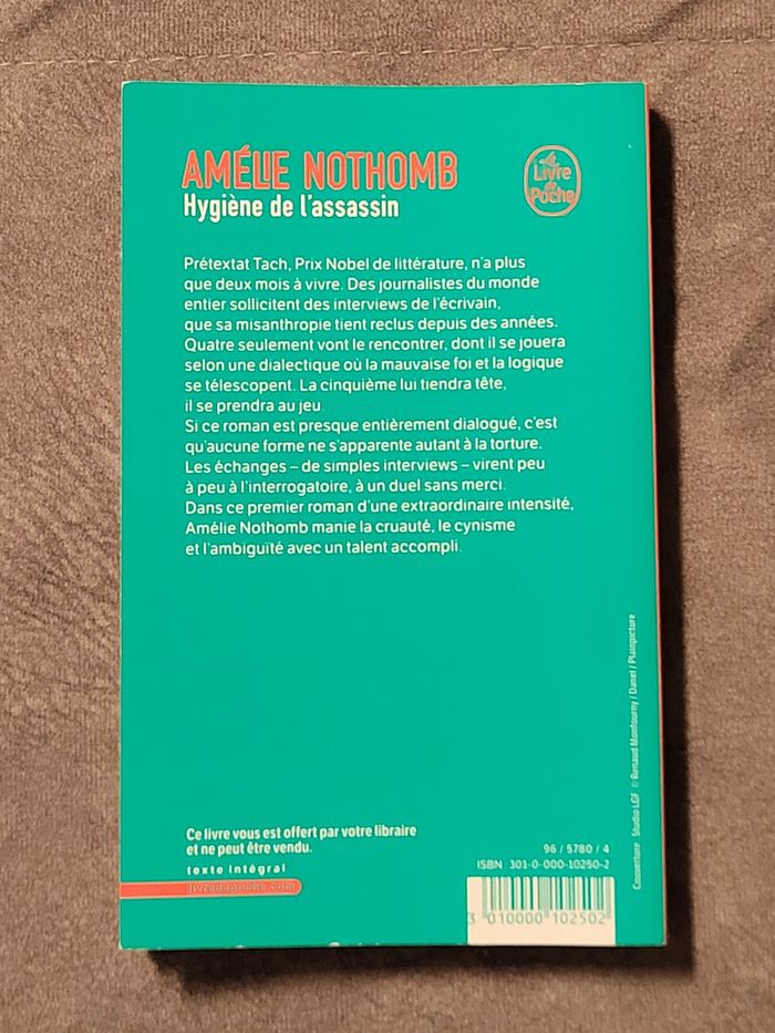 Hygiène de l'assassin - Amélie Nothomb Amélie Nothomb - photo numéro 2